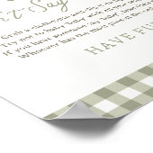 Boeren markt Baby shower niet zeggen Baby teken Poster (Hoek)