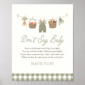 Boeren markt Baby shower niet zeggen Baby teken Poster (Voorkant)