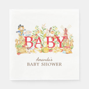 Boeren Markt Baby shower Papieren servetten