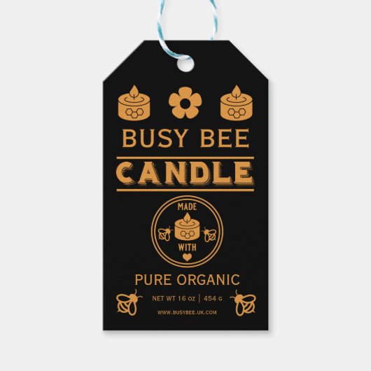 Boeren Markt Bijenwas Kaars Cadeaulabel (Voorkant)