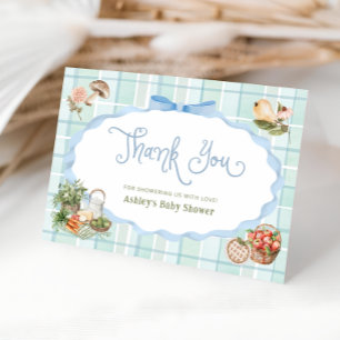 Boeren Markt Blauw Baby shower Dankjewel Card Bedankkaart