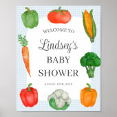 Boeren markt blauw Baby shower welkom Poster (Voorkant)