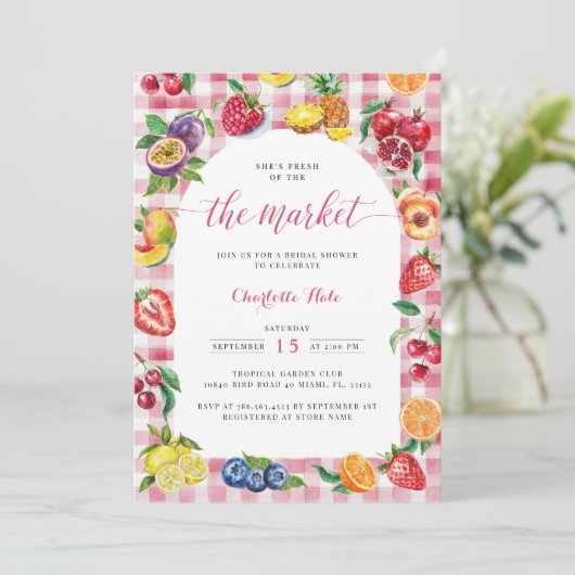 Boeren Markt Bruids Douche Uitnodiging (Staand voorkant)