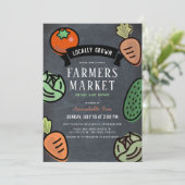 Boeren Markt Chalkboard VIrtual Baby shower Kaart (Staand voorkant)