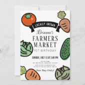 Boeren Markt Chique 1e Verjaardag Uitnodiging (Voorkant)