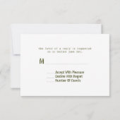 Boeren Markt Geïnspireerd Bruiloft RSVP Groene Tom Kaartje (Achterkant)