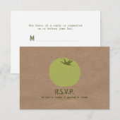 Boeren Markt Geïnspireerd Bruiloft RSVP Groene Tom Kaartje (Voorkant / Achterkant)