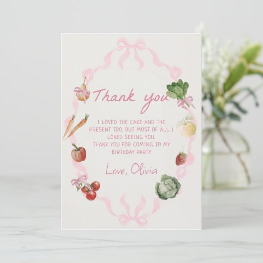 Boeren markt groente dank u kaart (Staand voorkant)