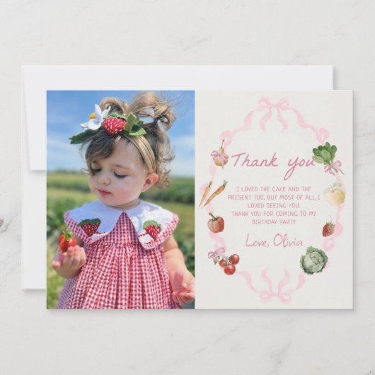 Boeren markt groente Foto Dank u kaart (Voorkant)