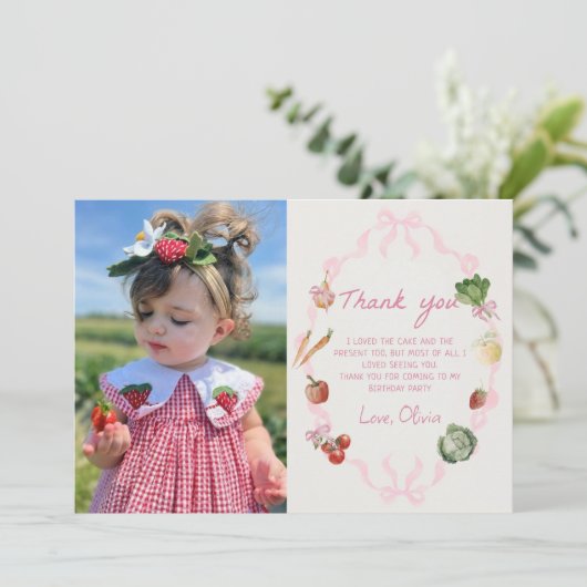 Boeren markt groente Foto Dank u kaart (Staand voorkant)