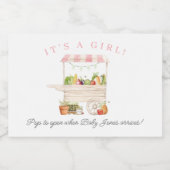 Boeren Markt Groente Stand Baby shower Sparkling Wijnetiket (Enkel label)