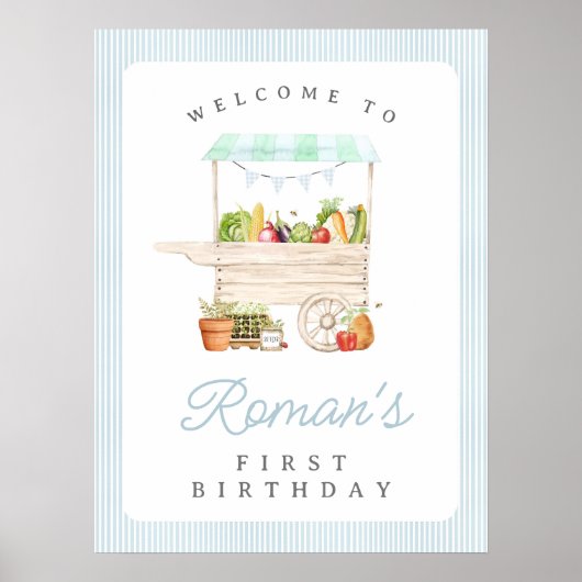 Boeren Markt Groente Stand Verjaardag Welkom Poster (Voorkant)