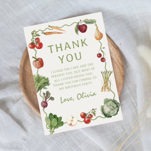 Boeren markt groente verjaardag bedankkaart