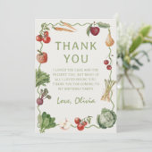 Boeren markt groente verjaardag bedankkaart (Staand voorkant)