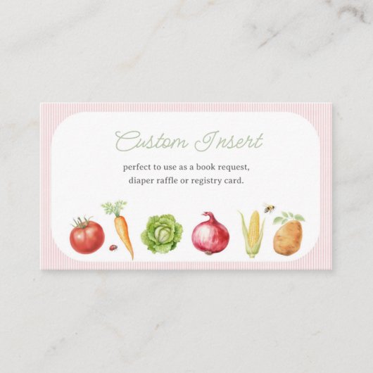 Boeren markt groentefruit stand Baby shower Informatiekaartje (Voorkant)