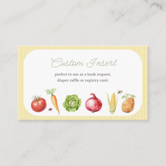 Boeren markt groentefruit stand Baby shower Informatiekaartje (Voorkant)