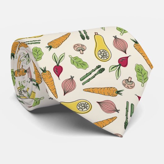 Boeren Markt Groenten patroon Stropdas (Opgerold)