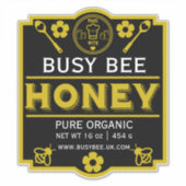 Boeren Markt Honing Jar Sticker (Voorkant)