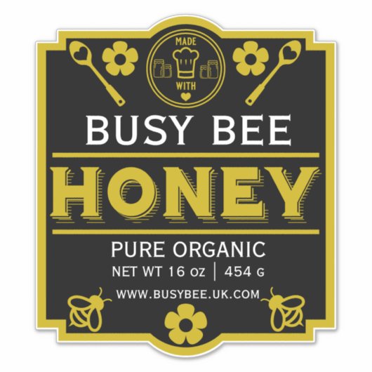 Boeren Markt Honing Jar Sticker (Voorkant)