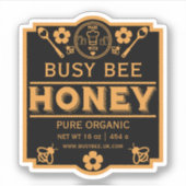 Boeren Markt Honing Jar Sticker (Voorkant)
