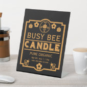 Boeren Markt Honing Kaarsen Reclamebord Met Voetstuk (Insitu)