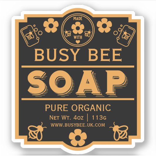 Boeren Markt Honing Zeep Sticker (Voorkant)