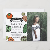 Boeren Markt Kraft Papier Foto Verjaardag Kaart (Voorkant)