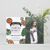 Boeren Markt Kraft Papier Foto Verjaardag Kaart (Staand voorkant)