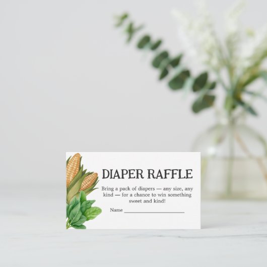 Boeren Markt Lokaal Gegroeide Baby Luier Raffle Informatiekaartje (Staand voorkant)