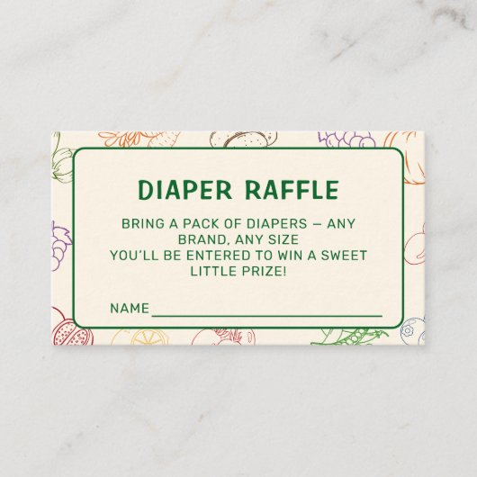 Boeren Markt Lokaal Gegroeide Luier Raffle Informatiekaartje (Voorkant)