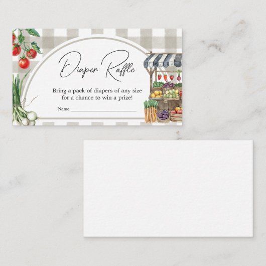 Boeren Markt Lokaal Gegroeide Luier Raffle Informatiekaartje (Voorkant / Achterkant)