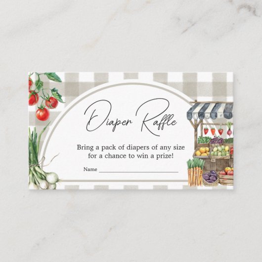 Boeren Markt Lokaal Gegroeide Luier Raffle Informatiekaartje (Voorkant)
