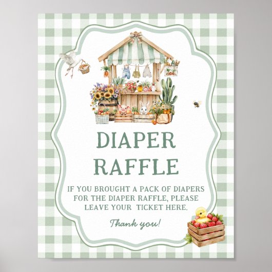 Boeren Markt Lokaal Gegroeide Luier Raffle Poster (Voorkant)