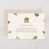 Boeren markt lokaal geteeld Baby shower op maat Informatiekaartje (Voorkant / Achterkant)