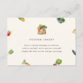 Boeren markt lokaal geteeld Baby shower op maat Informatiekaartje (Voorkant)