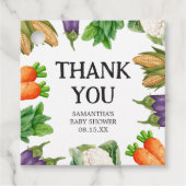 Boeren markt lokaal geteeld Baby shower plein Bedankjes Labels (Voorkant)