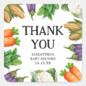 Boeren markt lokaal geteeld Baby shower plein Vierkante Sticker (Voorkant)