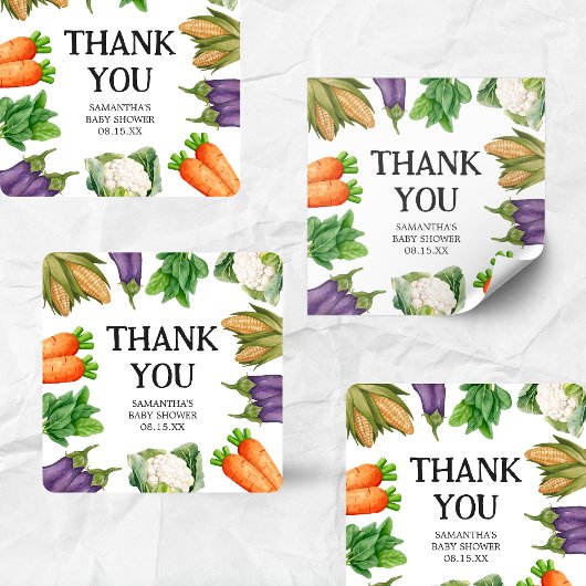 Boeren markt lokaal geteeld Baby shower plein Vierkante Sticker