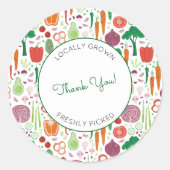 Boeren markt lokaal geteeld Dank u Ronde Sticker (Voorkant)