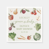 Boeren markt Lokaal geteelde Baby shower servetten (Voorkant)