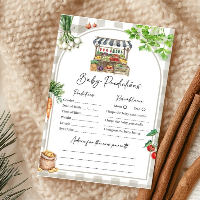Boeren markt lokaal geteelde Baby voorspellingen s (Farmers Market Baby Shower Baby Predictions Game)
