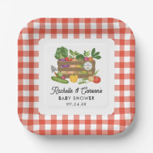 Boeren Markt Plantaardige Krat Gingham Baby shower