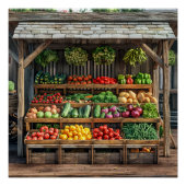 Boeren Markt Plantaardige Stand Perfect Poster (Voorkant)