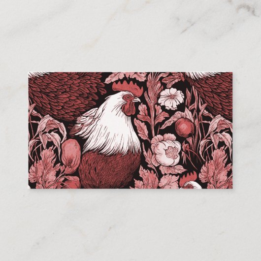 Boeren Markt Pluimvee Boerderij Rood en Witte Haan Visitekaartje (Achterkant)