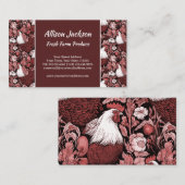 Boeren Markt Pluimvee Boerderij Rood en Witte Haan Visitekaartje (Voorkant / Achterkant)