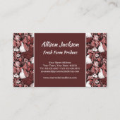 Boeren Markt Pluimvee Boerderij Rood en Witte Haan Visitekaartje (Voorkant)