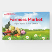 Boeren Markt produceren waterverf boerderij vers k Spandoek (Horizontaal)