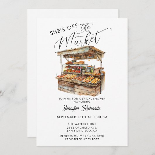 Boeren Markt Retro Rustiek  Vrijgezellenfeest Kaart (Voorkant / Achterkant)