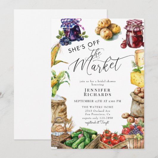 Boeren Markt Retro Rustiek Vrijgezellenfeest Kaart (Voorkant / Achterkant)