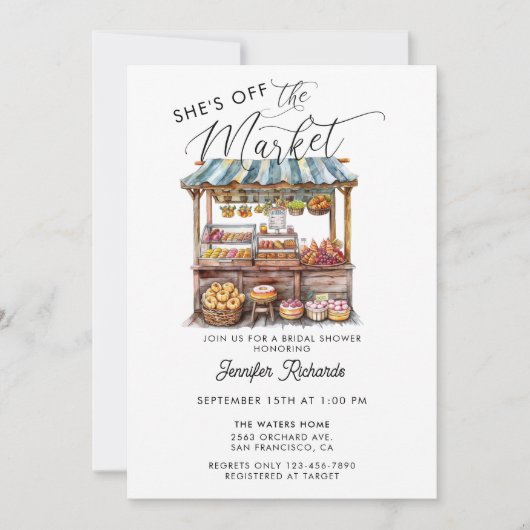 Boeren Markt Retro Rustiek  Vrijgezellenfeest Kaart (Voorkant)